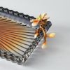 Golden Blossom Amber Glass Display Tray