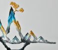 Golden Horizon Mountain and Deer Sculpture