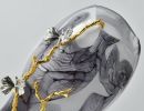 Silver Monarch Marble Bloom Vase