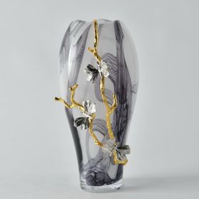 Small Silver Monarch Midnight Swirl Vase