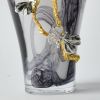 Small Silver Monarch Midnight Swirl Vase