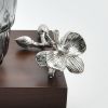 Silver Monarch Butterfly Jar Set on Wood Tray