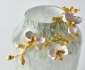 Pearl Blossom Vase with Gold Floral Branch
