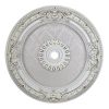 White and Gold Damask Round Ceiling Medallion 24 inch