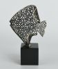 Silver Angelfish Sculpture on Marble Base