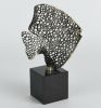 Silver Angelfish Sculpture on Marble Base