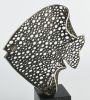 Silver Angelfish Sculpture on Marble Base