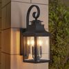 23"(H) 1-Pack Outdoor Wall Lantern Light â€“ Vintage Black Metal Sconce with Clear Seeded Glass for Porch, Patio, and Garden (Bulb Not Included)