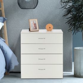 Pockmarked Particleboard with Triamine Paste, 66*33*73cm, Four-drawer Chest of Drawers with Sockets (2USB+2 sockets), White with Sockets, with Sockets