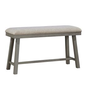 Light Gray Finish Counter Height Bench Foam Cushioned Seat Industrial Design Kitchen Dining Furniture 1pc