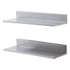 8.6" x 24" Stainless Steel Shelf, Wall Mounted Floating Shelving with Backsplash, 44 lbs Load Capacity Commercial Shelves