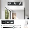 Matte Black Vanity Light Fixtures 3 Lights Up and Down LED Modern Bathroom Vanity Lights Over Mirror Acrylic Black Bath Wall Lighting