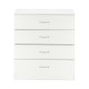 Pockmarked Particleboard with Triamine Paste, 66*33*73cm, Four-drawer Chest of Drawers with Sockets (2USB+2 sockets), White with Sockets, with Sockets