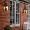 23"(H) 1-Pack Outdoor Wall Lantern Light â€“ Vintage Black Metal Sconce with Clear Seeded Glass for Porch, Patio, and Garden (Bulb Not Included)