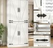 72" Tall White Kitchen Pantry Cabinet Farmhouse Storage with 8 Door Racks And Adjustable Shelves for Kitchen Organization