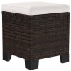 2 Pieces Wicker Outdoor Ottomans