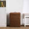 Martha Rectangular Woven Resin Wicker Laundry Hamper - Medium Brown