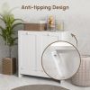 Laundry Efficiency: White 2-Compartment Tilt-Out Hamper Storage Cabinet