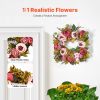Artificial Decorative Wreath 19 in Pink Peonies Hydrangeas Year Round Wreath