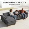 Segmented sofa, L-shaped sofa, living room sofa, dark gray
