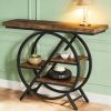 Console Table, Entryway Table with Geometric Metal Frame