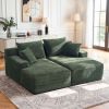Oversized Double Chaise Lounge Corduroy Upholstered Boneless Couch Cloud Deep Seat Sofa
