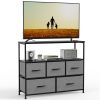 Dresser for Bedroom, Chest of Drawers, 5 Drawer Dresser, Closet Fabric Dresser with Metal Frame tv stand