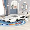 Twin Size Race Car-Shaped Platform Bed with Wheels