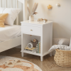26.77''H Wooden Nightstand with One Drawer One Shelf for Kids, Adults