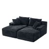 Oversized Double Chaise Lounge Corduroy Upholstered Boneless Couch Cloud Deep Seat Sofa