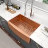 Lordear Gold Farmhouse Sink 16 Gauge Kitchen Sink Apron Front Single Bowl Rose Gold Stainless Steel Sink