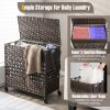 110L 2-Section Laundry Hamper with 2 Removable and Washable Liner Bags