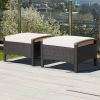 Set of 2 Fade-Resistant Wicker Patio Ottoman