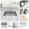 Aqucubic Gunmetal black handmade 16/18 Gauge 304 Stainless Steel Top Mount Single Bowl Kitchen Sink with ledge