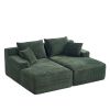 Oversized Double Chaise Lounge Corduroy Upholstered Boneless Couch Cloud Deep Seat Sofa